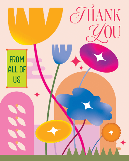 Bright abstract flowers